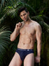Men's Micromodal Solid Brief - Ultra Soft, Antimicrobial, No Marks Waistband - Peacoat Blue